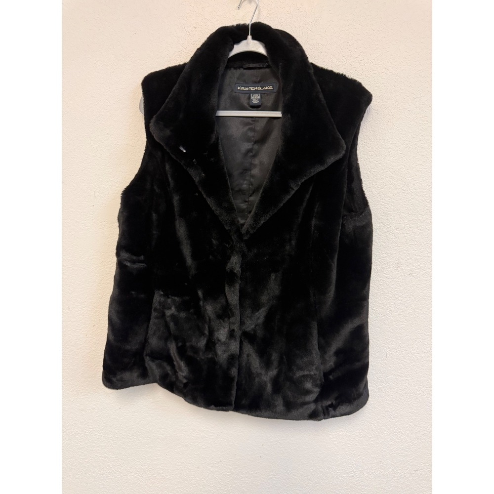Kristen Blake Women's‎ XL Black Faux Fur Coat Jacket Plush Lined